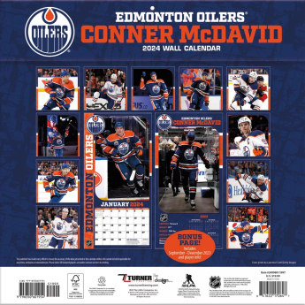 Edmonton Oilers kalendar Connor McDavid #97 2024 Wall Calendar