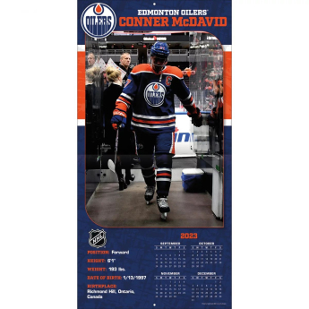 Edmonton Oilers kalendar Connor McDavid #97 2024 Wall Calendar
