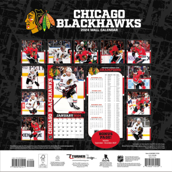 Chicago Blackhawks kalendar 2024 Wall Calendar