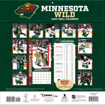 Minnesota Wild kalendar 2024 Wall Calendar