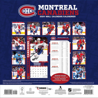 Montreal Canadiens kalendar 2024 Wall Calendar