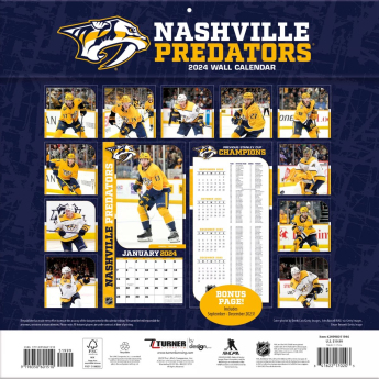 Nashville Predators kalendar 2024 Wall Calendar