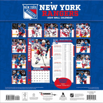 New York Rangers kalendar 2024 Wall Calendar