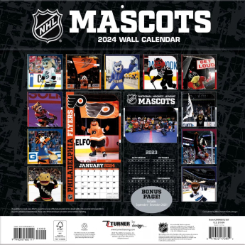 NHL proizvodi kalendar NHL Mascots 2024 Wall Calendar