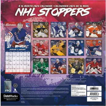 NHL proizvodi kalendar Stoppers 2024 Wall Calendar