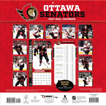 Ottawa Senators kalendar 2024 Wall Calendar