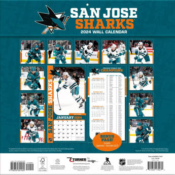 San Jose Sharks kalendar 2024 Wall Calendar