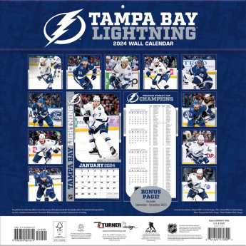 Tampa Bay Lightning kalendar 2024 Wall Calendar