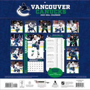 Vancouver Canucks kalendar 2024 Wall Calendar