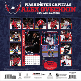Washington Capitals kalendar Alexander Ovechkin #8 2024 Wall Calendar