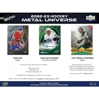 NHL boxovi NHL hokejske karte 2022-23 Upper Deck Skybox Metal Universe Hobby Box