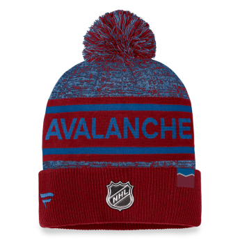 Colorado Avalanche zimske kape Authentic Pro Rink Heathered Cuffed Pom Knit