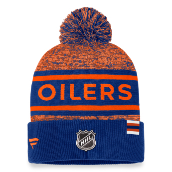 Edmonton Oilers zimske kape Authentic Pro Rink Heathered Cuffed Pom Knit