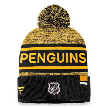 Pittsburgh Penguins zimske kape Authentic Pro Rink Heathered Cuffed Pom Knit