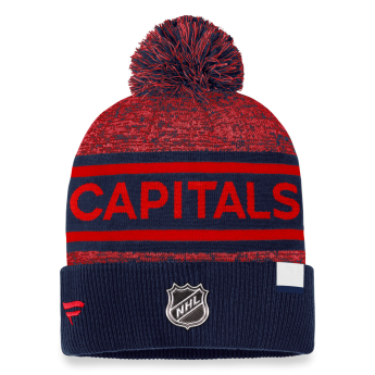 Washington Capitals zimske kape Authentic Pro Rink Heathered Cuffed Pom Knit