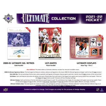 NHL boxovi NHL hokejske karte 2021-22 Upper Deck Ultimate Hobby Box