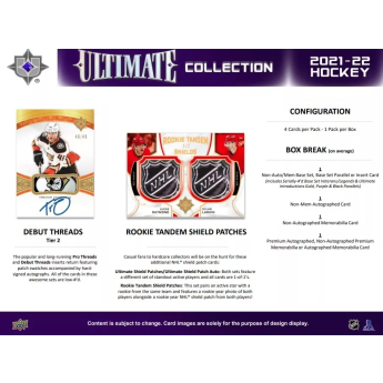 NHL boxovi NHL hokejske karte 2021-22 Upper Deck Ultimate Hobby Box