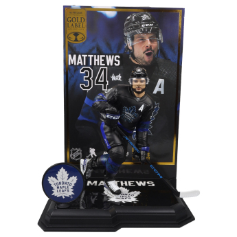 Toronto Maple Leafs figurica Auston Matthews #34 Figure SportsPicks THIRD JERSEY GOLD LABEL