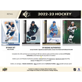 NHL boxovi NHL hokejske karte 2022-23 Upper Deck SP Hockey Blaster Box