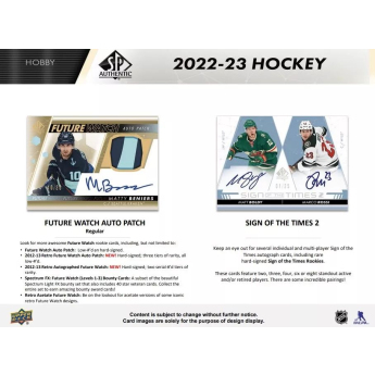 NHL boxovi NHL hokejske karte 2022-23 Upper Deck SP Hockey Hobby Box