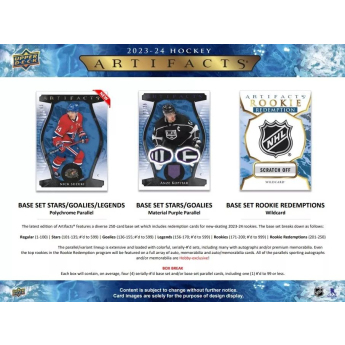 NHL boxovi NHL hokejske karte 2023-24 Upper Deck Artifacts Hockey Hobby Box