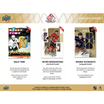 NHL boxovi NHL hokejske karte 2022-23 Upper Deck SP Game Used Hobby Box