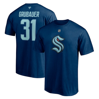 Seattle Kraken muška majica Philipp Grubauer #31 Authentic Stack Name & Number