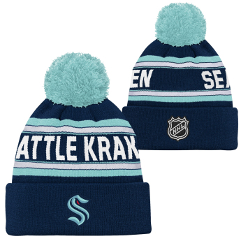 Seattle Kraken dječja zimska kapa Jacquard Cuffed Knit With Pom