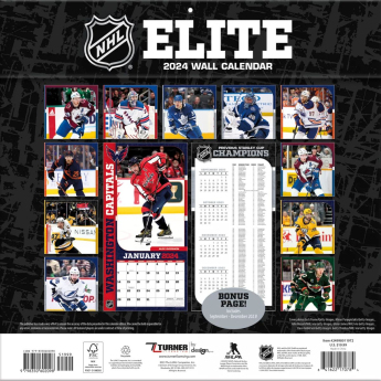 NHL proizvodi kalendar NHL Elite 2024 Wall Calendar