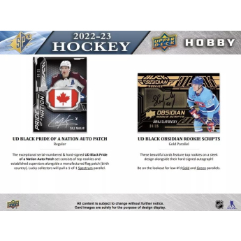 NHL boxovi NHL hokejske karte 2022-23 Upper Deck SPx Hockey Hobby Box
