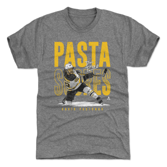 Boston Bruins muška majica David Pastrnak #88 Pasta Scores WHT 500 Level Grey