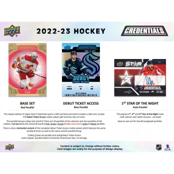 NHL boxovi NHL hokejske karte 2022-23 Upper Deck Credentials Hobby Box