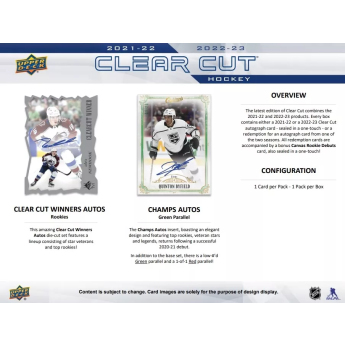 NHL boxovi NHL hokejske karte 2022-23 Upper Deck Clear Cut Hobby Box
