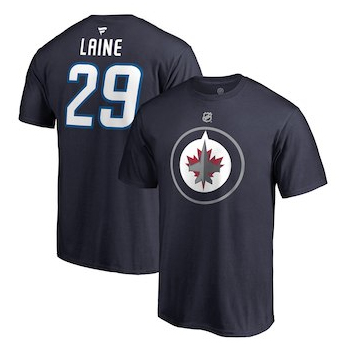 Winnipeg Jets muška majica black #29 Patrik Laine Stack Logo Name & Number