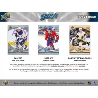 NHL boxovi NHL hokejske karte 2023-24 Upper Deck MVP Hockey Blaster Box
