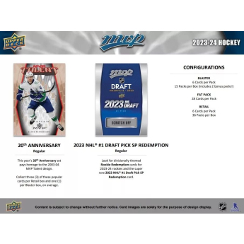 NHL boxovi NHL hokejske karte 2023-24 Upper Deck MVP Hockey Blaster Box