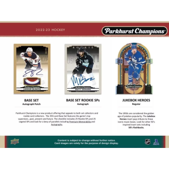 NHL boxovi NHL hokejske karte 2022-23 Upper Deck Parkhurst Champions Hockey Hobby Box
