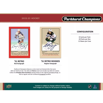 NHL boxovi NHL hokejske karte 2022-23 Upper Deck Parkhurst Champions Hockey Hobby Box
