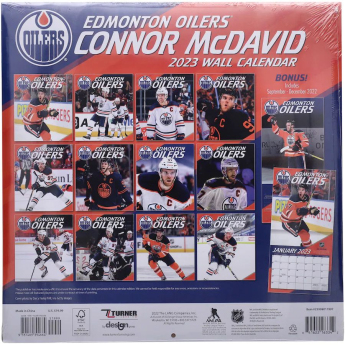 Edmonton Oilers kalendar Connor McDavid #97 2023 Wall Calendar