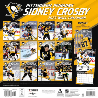 Pittsburgh Penguins kalendar Sidney Crosby #87 2023 Wall Calendar