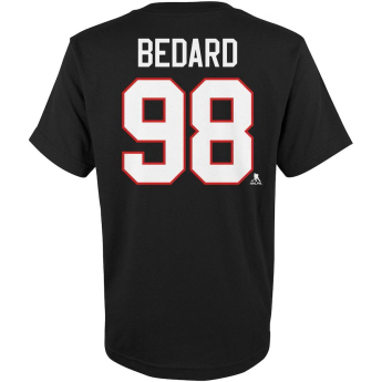Chicago Blackhawks dječja majica Connor Bedard #98 Player Name & Number Black