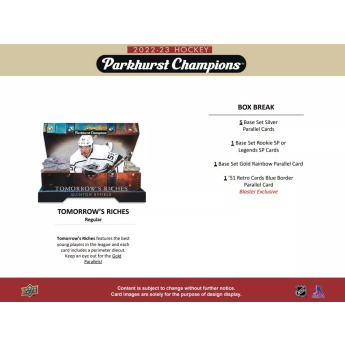 NHL boxovi NHL hokejske karte 2022-23 Upper Deck Parkhurst Champions Blaster Box