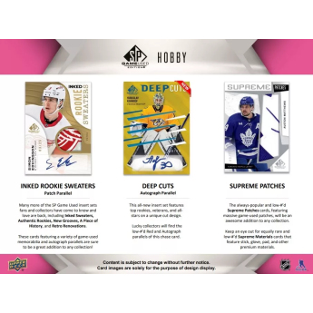 NHL boxovi NHL hokejske karte 2023-24 Upper Deck SP Game Used Hobby Box