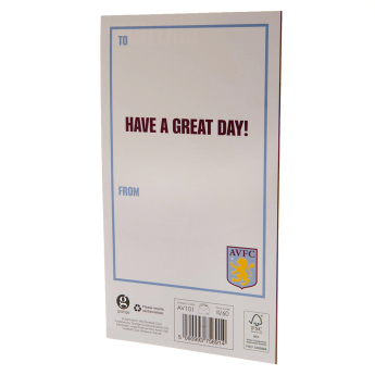 Aston Villa rođendanska čestitka Crest Birthday Card