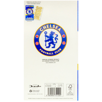 FC Chelsea rođendanska čestitka s naljepnicama Personalised Birthday Card
