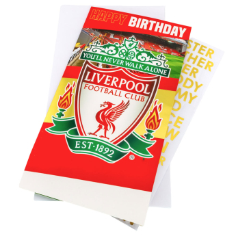 FC Liverpool rođendanska čestitka s naljepnicama Personalised Birthday Card