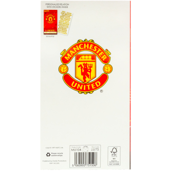 Manchester United rođendanska čestitka s naljepnicama Personalised Birthday Card