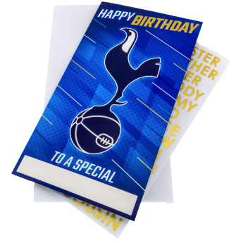 Tottenham Hotspur rođendanska čestitka s naljepnicama Personalised Birthday Card