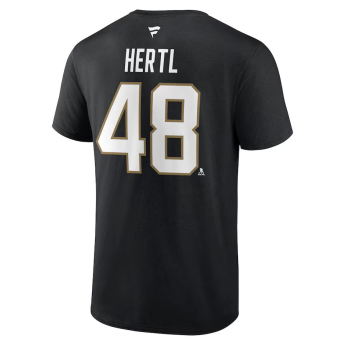 Vegas Golden Knights muška majica #48 Tomáš Hertl Black Authentic Stack Name & Number
