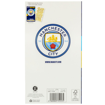 Manchester City čestitke Personalised Birthday Card